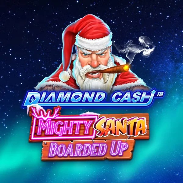 Diamond Cash Mighty Santa Boarded Up slot logo by Greentube at Bassbet Casino