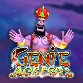 Genie Jackpots online game logo by Blueprint Gaming on basssbet.com