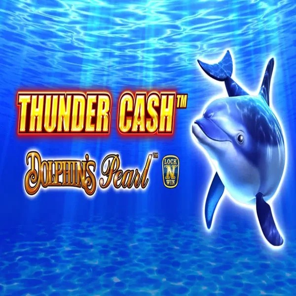 Thunder Cash Dolphins Pearl slot logo by Novomatic at Bassbet Casino
